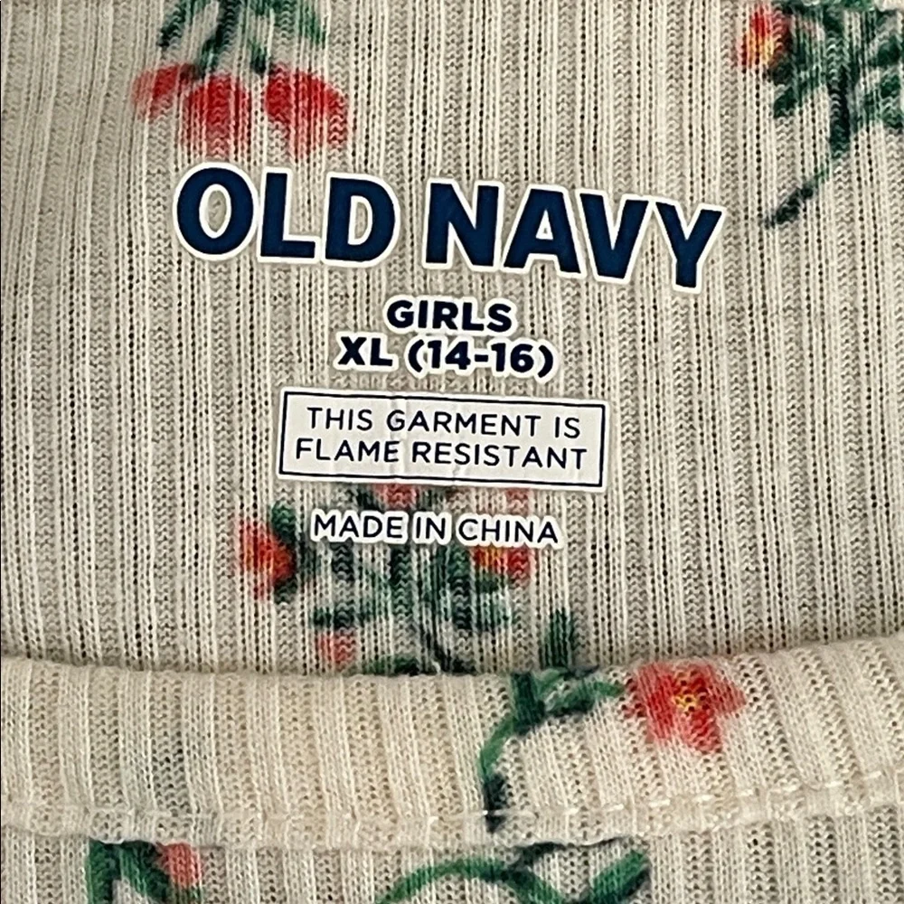 Old Navy Rose Print Pajama Set – Girls XL (14–16) / Women’s XS, Cottagecore Flor